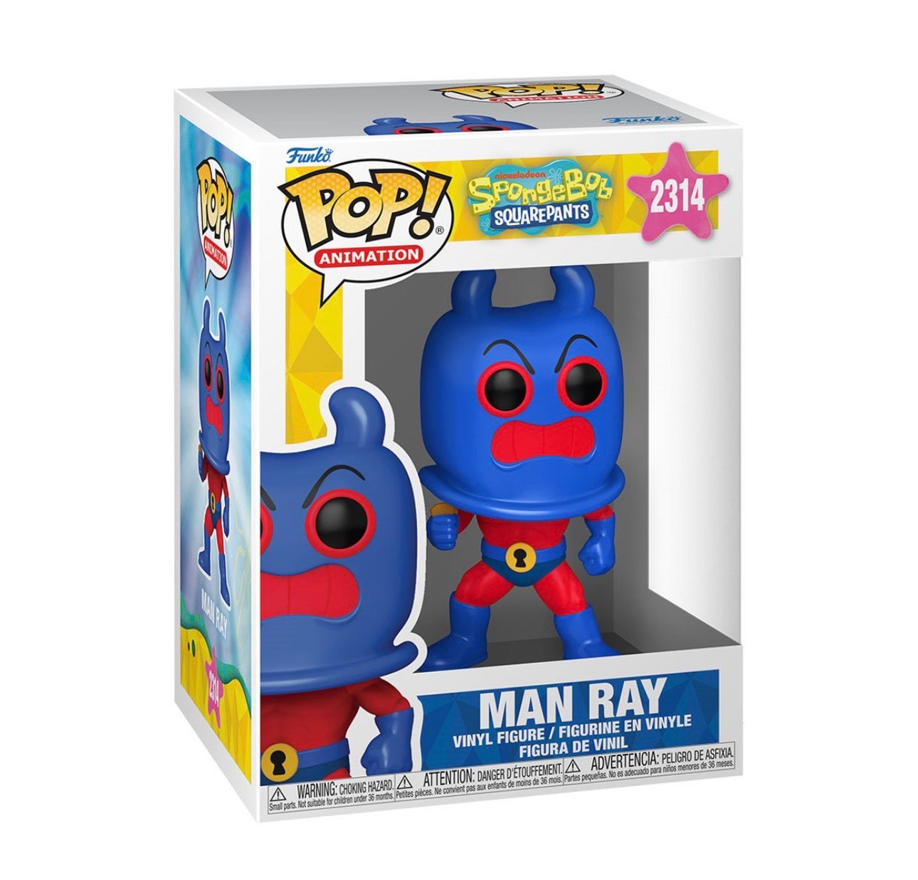 Funko Pop! vinyl figure packaging featuring Man Ray character from SpongeBob SquarePants