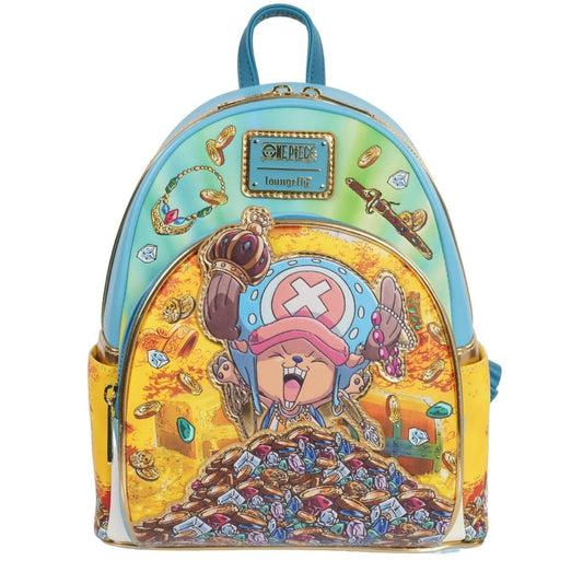 Backpack with anime character design on a white background