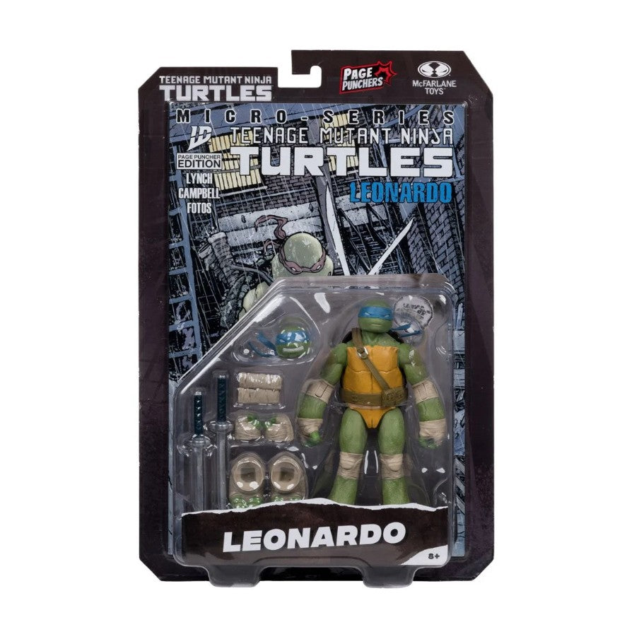 Packaged Leonardo figure from Teenage Mutant Ninja Turtles with detailed packaging.