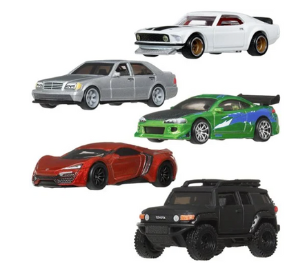 Hot Wheels Premium Fast & Furious 2026 25th Anniversary Complete 5- Car Set (1:64 Die-Cast)