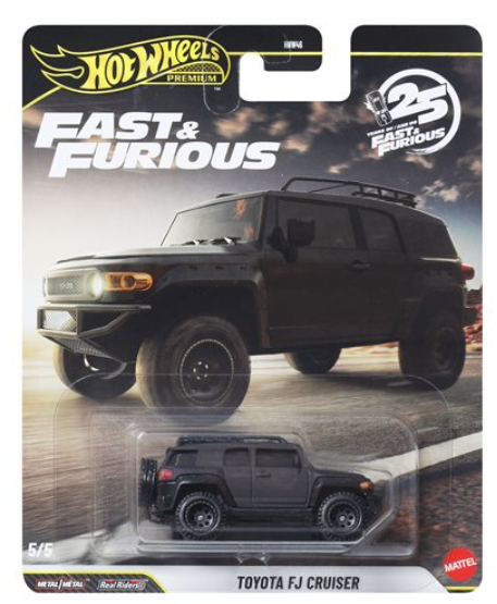 Hot Wheels Premium Fast & Furious 2026 25th Anniversary Complete 5- Car Set (1:64 Die-Cast)