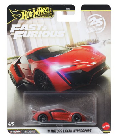 Hot Wheels Premium - 2026 Fast & Furious 4/5 W Motors Lykan Hypersport