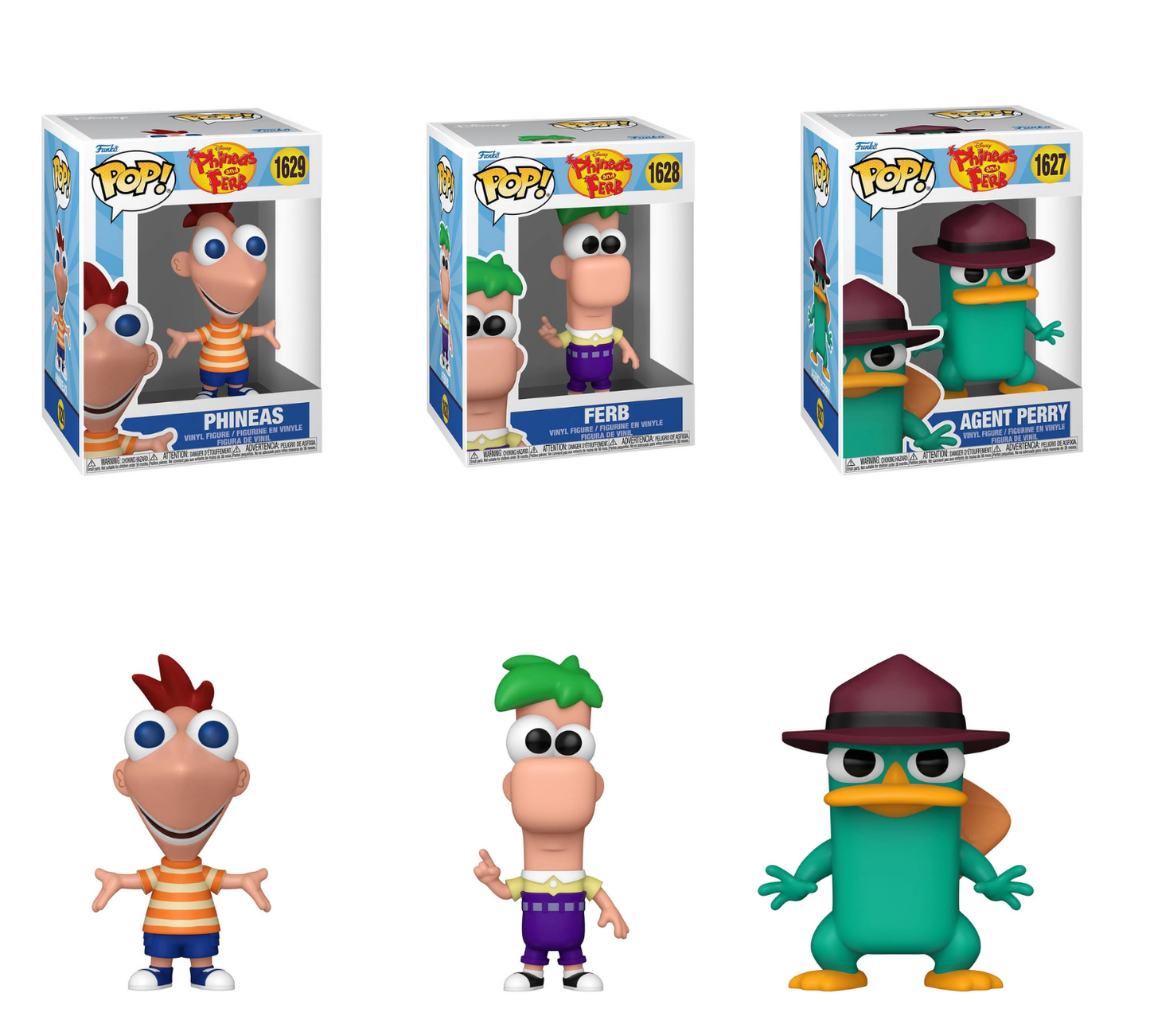 Phineas and Ferb Set of 3 Funko Pop! Vinyl Figures