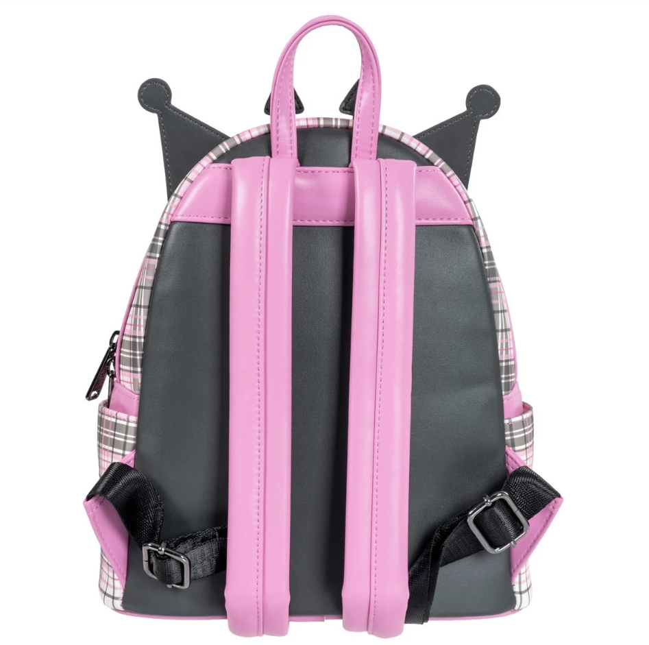 Kuromi Flames & Plaid Loungefly Mini Backpack